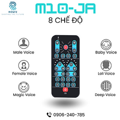 Hàng Chính Hãng - Máy Đổi Giọng Nói Mini M10-JA 8 Chế Độ Âm Thanh - Nhỏ Gọn, Dễ Sử Dụng, Tương Thích Nhiều Thiết Bị Điện Thoại Máy Tính Bảng PC Máy Chơi Game PS XBox, 3.5mm, Pin 500mAh - ROGTZ