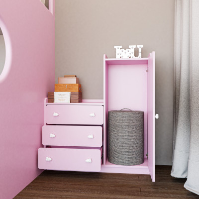 [Happy Home Furniture] KID, Tủ lưu trữ - 3 ngăn kéo cho trẻ em, 100cm x 32cm x 110cm ( DxRxC), THK_166