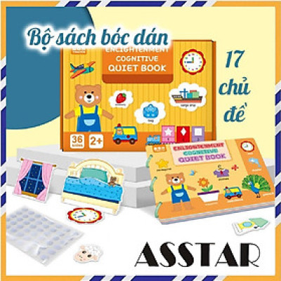 Đồ Chơi Trẻ Em, Sách Bóc Dán 17 Chủ Đề, Học Liệu Bóc Dán Montessori, Asstar Đồ Chơi Giáo Dục Cho Bé