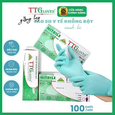 Găng Tay Y Tế Size L Màu Xanh Lá (100 Chiếc)_Không Bột Nitrile TTGLOVES