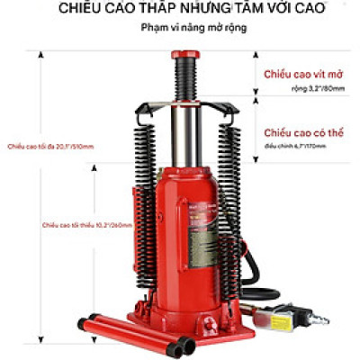 Kích Hơi Thủy Lực 12 Tấn – Nâng Gầm Xe Tải, Xe Du Lịch - Hàng nhập khẩu