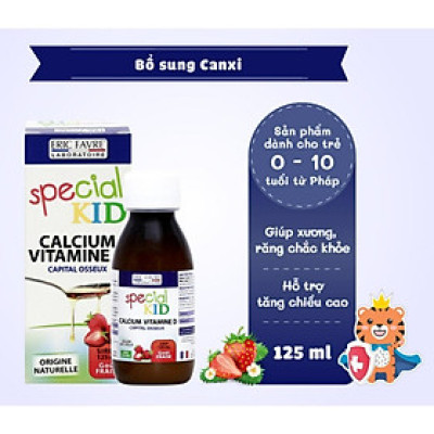 [HSD 12.2025] Special Kid Calcium Vitamine D - Siro hỗ trợ tăng chiều cao,bổ sung Canxi và Vitamin D - 125ml Vị Dâu - Hàng Chính Hãng