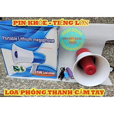 LOA PHÓNG THANH CẦM TAY CÓ GHI ÂM 35W - PIN KHỎE 10 TIẾNG - LOA PHÁT TIẾNG RAO - Hàng chính hãng / Hàng nhập khẩu