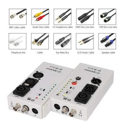 Hàng Chính Hãng - Bộ Test Cáp Âm Thanh CT-8 - Kiểm Tra Toàn Diện XLR, Speakon, TRS, RCA, BNC, JACK 3.5mm,...Xác Định Lỗi Tiếp Địa, Nhiễu Âm, Kiểm Tra Cáp Dài Lên Tới 1000m Độ Bền Cao Pin 9V Tiết Kiệm Thời Gian Khắc Phục Nhanh Chóng - Alctron