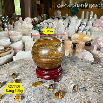 Quả cầu đá mắt hổ tự nhiên để bàn làm việc NHASAN Tăng cường tập trung, nâng cao hiệu suất