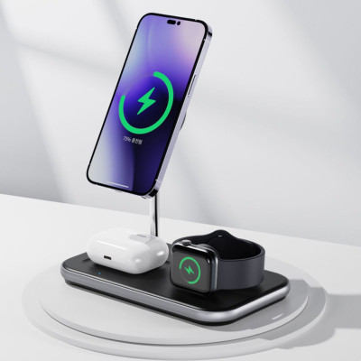 Bộ đế sạc CHOETECH T589-F Mag-Safe 3 in 1 (hàng chính hãng)