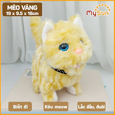 Đồ chơi cho bé MySun - Robot thú cưng con mèo, thỏ biết đi biết nhảy, biết kêu, vẫy đuôi (tặng PIN AA)