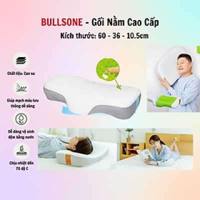 Gối đầu cao cấp Bullsone Hàn Quốc HQGD04 chất liệu Aircell Vetagel - Hàng Chính Hãng