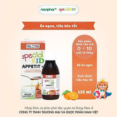 Siro Special Kid Appetit + - Hỗ trợ kích thích thèm ăn, giúp trẻ ăn ngon, tiêu hóa tốt - 125ml - Hàng Chính Hãng