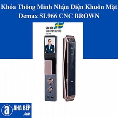 Khóa Thông Minh Nhận Diện Khuôn Mặt Demax SL966 CNC BROWN. Hàng Chính Hãng