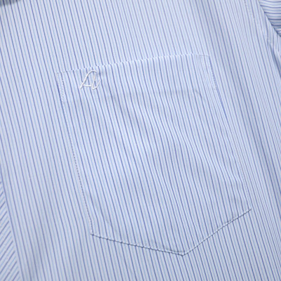 Áo Sơ Mi Nam Công Sở Trung Niên Thương Hiệu Anton Dài Tay Vải Cotton Kẻ Sọc Đôi Màu Xanh - X327