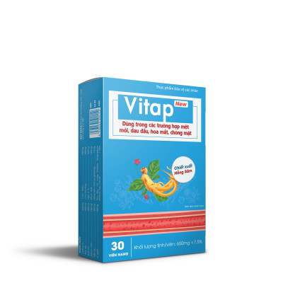 Vitap New - Dùng Cho Người Huyết Áp Thấp Với Các Biểu Hiện Đau Đầu, Hoa Mắt, Chóng Mặt.  Giúp Bổ Khí Huyết, Hoạt Huyết, Hỗ Trợ Làm Giảm Các Biểu Hiện Do Khí Huyết Kém