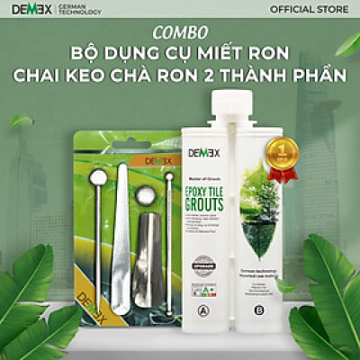 Combo 1 Chai Keo Chà Ron, Bộ Dụng Cụ Miết Ron DEMEX