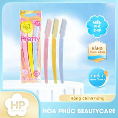 Dao Cạo Lông Mày Cán Dài Kai Pretty 01628-GA0053 (Set 3 cây)