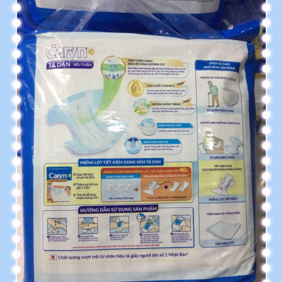 Tã Dán Người Lớn Caryn Size M 10 Miếng Vòng Hông 61 đến 106 Cm - Tã Dán Người Già Size M10 Caryn