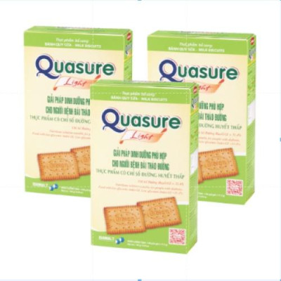 Combo 10 hộp bánh quy quasure light sữa hộp 140 gram Bibica