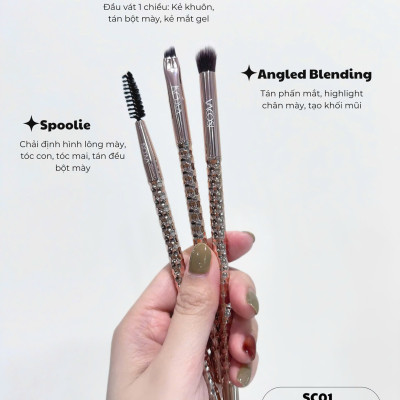 SC01 - BỘ KIT 3 CỌ CHÂN MÀY VACOSI, PHIÊN BẢN GOLDEN DRAGON - VACOSI COVE THE BROWS BRUSH KIT, 3PCS