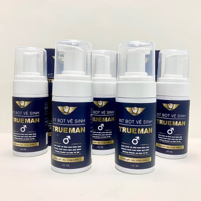 Chai xịt bọt vệ sinh nam giới True Man Kingphar, 100ml, kháng khuẩn, nấm, khử mùi hôi