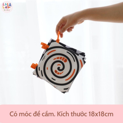 Bộ Đồ Chơi Thẻ Vải Lalala Baby 5 Chất Liệu Kích Thích Thị Giác Cho Trẻ Sơ Sinh