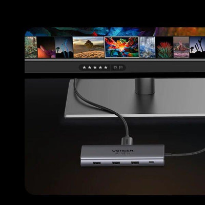 Ugreen UG15532CM498TK USB type C sang 1 x HDMI 4K60hz + 1 x USB-C 3.2 + USB-A 3.2 10Gbps + 1 x RJ45 1Gbps + TF + SD + 2 x USB 3.0 + 1 x USB-C PD 100W Bộ chuyển 9in1 - HÀNG CHÍNH HÃNG