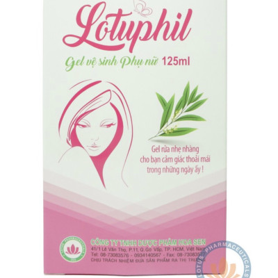 Gel vệ sinh phụ nữ Lotuphil 125ml, Làm sạch và hết mùi hôi - Hàng Chính Hãng