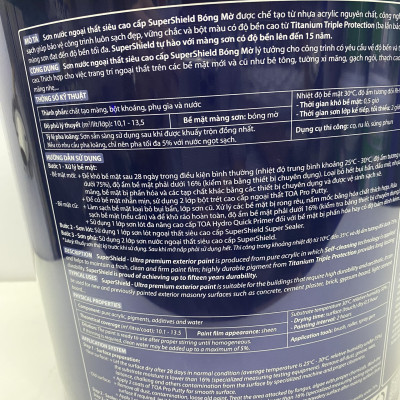 Sơn nước siêu cao cấp Toa SuperShield ngoại thất màu xám 8257 _4L