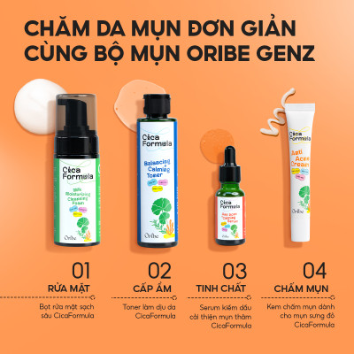 Kem chấm mụn rau má Oribe Cica Formula giảm mụn mờ thâm ngăn ngừa sẹo mụn 20g