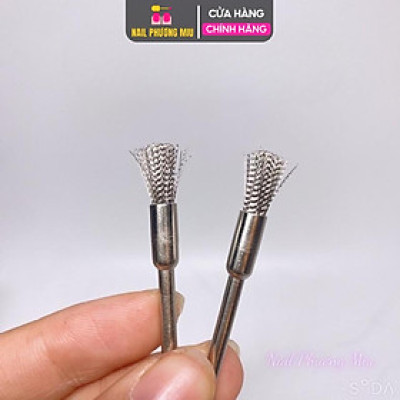 Chổi Vệ Sinh Đầu Mài Móng, Lông Đồng Cứng Vừa, Cán Thép Không Gỉ, Làm Sạch Hiệu Quả Dành Cho Thợ Làm Nail Sau Khi Mài