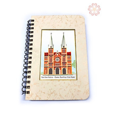 Sổ tay giấy xoắn nghệ thuật nhà thờ đức bà việt nam size 10.7x16cm