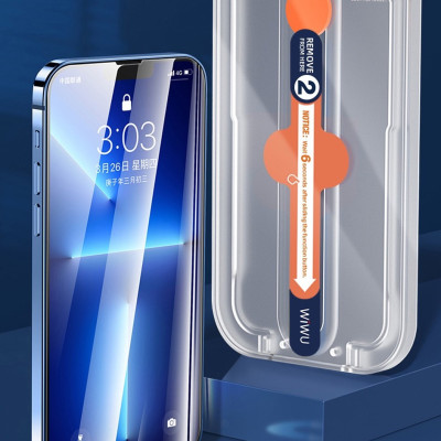 Kính Cường Lực Wiwu Ivista Super Hardness Chịu Lực gấp 10 Lần Dành Cho Iphone, Có Màng Che Loa, Full Clear - Hàng Chính Hãng