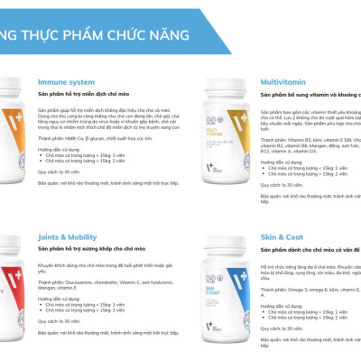 [ 30 viên ] Vet Expert bổ sung vitamin & khoáng , tăng cường miễn dịch, chăm sóc da và lông , xương khớp cho chó và mèo