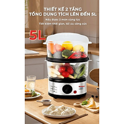 Nồi Hấp Thực Phẩm 2 Tầng MAGIC Korea A-64 Hàng chính hãng