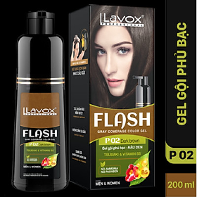 GEL GỘI PHỦ BẠC FLASH 200ML ( P02 - NÂU ĐEN)