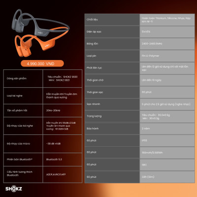[MỚI] Tai Nghe Bluetooth Thể Thao Truyền Âm Thanh Qua Xương SHOKZ OPENRUN PRO 2 S820 - Bảo Hành 2 Năm - Hàng Chính Hãng