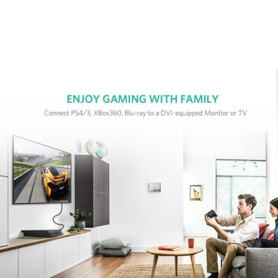 Ugreen UG10137HD106TK 5M màu Đen Cáp chuyển đổi HDMI sang DVI 24 + 1 thuần đồng - HÀNG CHÍNH HÃNG