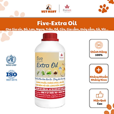 Five-Extra Oil Hỗ Trợ Giảm Ho Long Đờm Kháng Khuẩn Ấm Cơ Thể Tốt Cho Hô Hấp (1 lít)