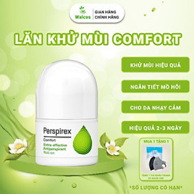 Lăn Khử Mùi Perspirex Chính Hãng Dành Cho Da Nhạy Cảm - Khử Mùi & Ngăn Tiết Mồ Hôi Hiệu Quả (Chai 20ml)