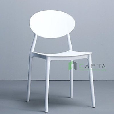 Ghế học bài thân nhựa màu trắng phong cách Hàn Quốc Ghế trang điểm Ghế tiếp khách nhựa đúc 100% – Nội thất CAPTA - Plastic Dining Chair in HCMC