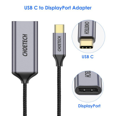 HUB Choetech HUB-H11 chuyển từ TYPE C sang Displayport 4K@60Hz  (hàng chính hãng)