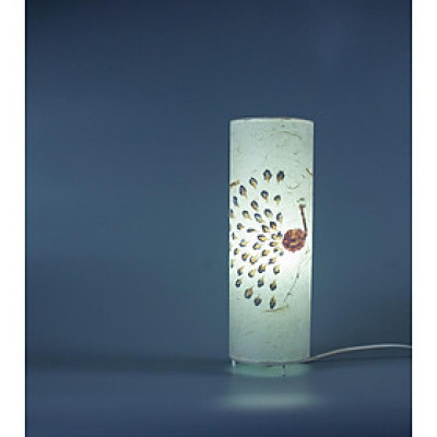 Đèn để bàn giấy dó hoa khô chú công