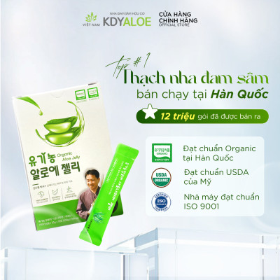 THẠCH NHA ĐAM SÂM NHO XANH HỮU CƠ KDY ALOE Hỗ Trợ Tiêu Hóa
