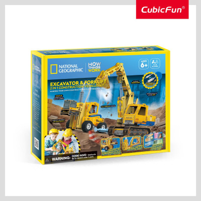 Đồ Chơi Mô Hình Lắp Ráp Máy Xúc Và Xe Nâng Nat Geo STEAM DS1131h