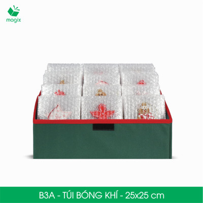 B3A - 25x25 cm - 100 Túi bóng khí chống sốc đóng hàng - Túi gói hàng, bọc chống sốc, xốp chống sốc