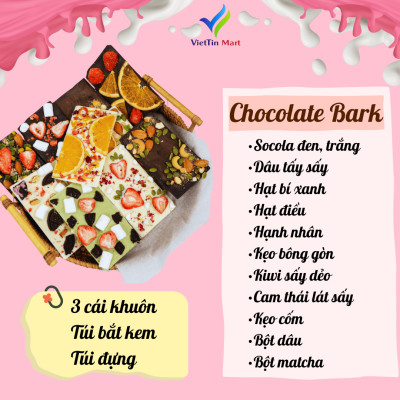 Set Nguyên Liệu Chocolate Bark Thành Phẩm 120 Viên VietTin Mart