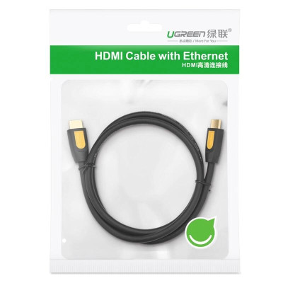Ugreen UG10115HD101TK 1M màu Vàng Cáp tín hiệu HDMI chuẩn 1.4 hỗ trợ phân giải 4K * 2K - HÀNG CHÍNH HÃNG