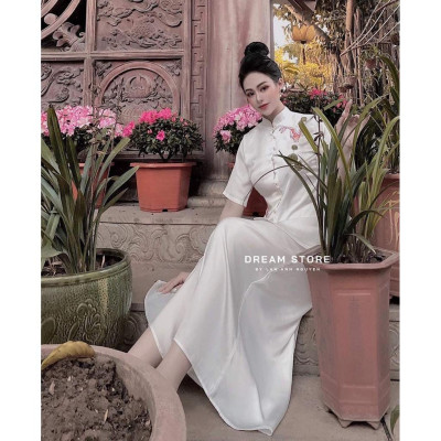 Đồ Lam Nữ Đi Chùa SJ14 Trang Nhã Kín Đáo Dành Cho Phật Tử THÊU CÁ THỦ CÔNG