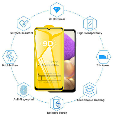 Dán kính cường lực full 9D tràn màn hình dành cho SamSung Galaxy A22 5G phủ màu - Hàng nhập khẩu