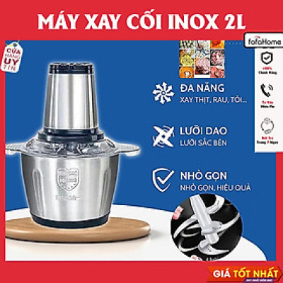 Máy Xay Thịt Cối Inox 304 Loại 4 Lưỡi Đa Năng Công Suất 250W Máy Xay Mini Cầm Tay Siêu Khỏe Dễ Dàng Sử Dụng  Dung Tích 2 Lít - Hàng Nhập Khẩu