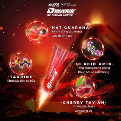 DMAXX thức uống bổ sung vitamin năng lượng không đường DAMODE 33 gói màu đỏ mỗi gói 2,2gr