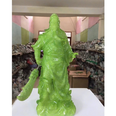 Tượng Quan công đứng size nhỏ CTQ6 15.5 x 12.6 x 30cm Tundo mạ vàng hoặc màu xanh lựa chọn